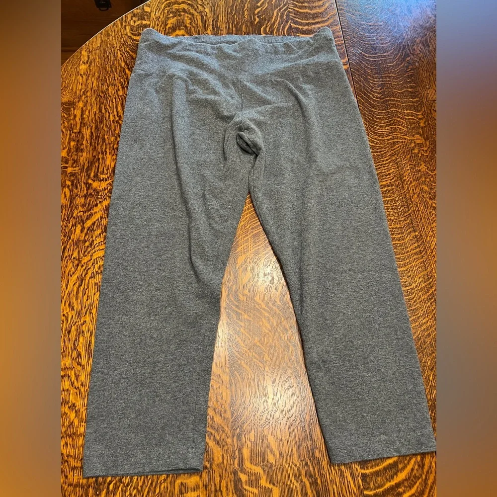 Hanna Andersson Crop Leggings Charcoal Grey Cotton Women's Large Very good - Picture 1 of 4